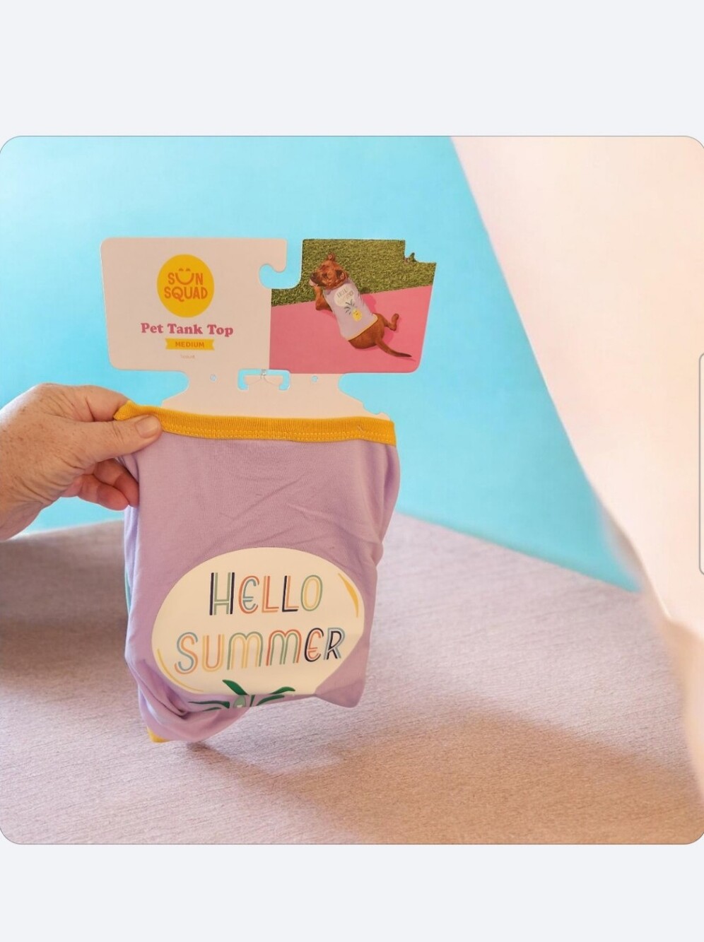 Sun Squad "Hello Summer" Lavender Pet Tank Top■ Final Price